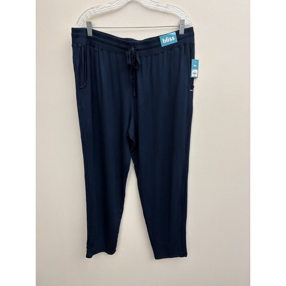 Bliss Women’s Sweatpants Navy Blue XL Drawstring Waist W/pockets super soft